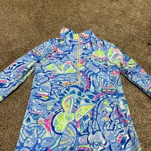 Lilly Pulitzer Kids Swim Rashguard - Blue and Green